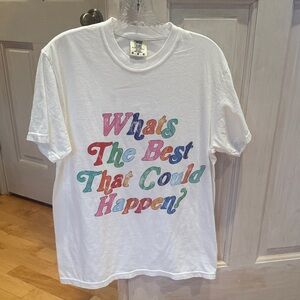 Comfort Colors White Tee with Multicolor Text